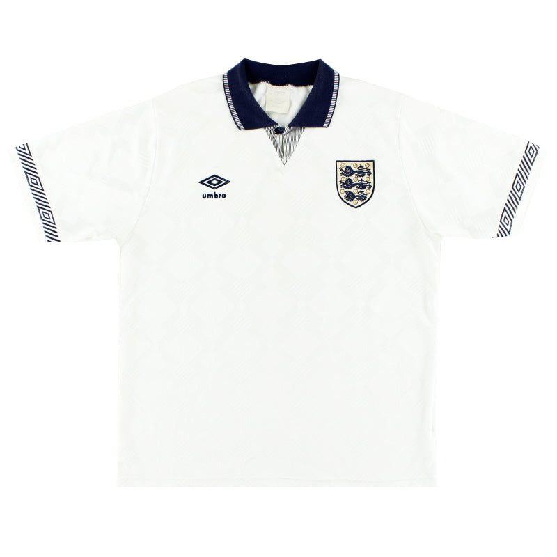 1990-92 England Umbro Home Shirt L - England / Excellent / Large