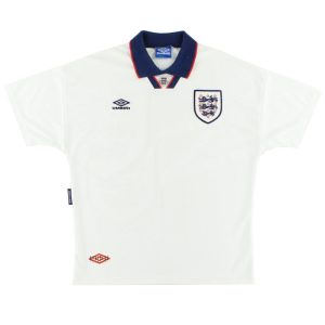 1993-95 England Umbro Home Shirt L - England / Excellent / Large