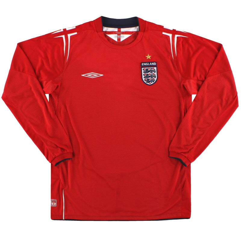 2004-06 England Umbro Away Shirt L/S XL Boys - England / Excellent / Youth