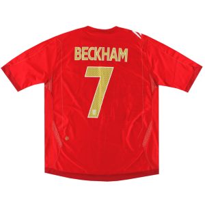 2006-08 England Umbro Away Shirt Beckham #7 L - England / Excellent / Large