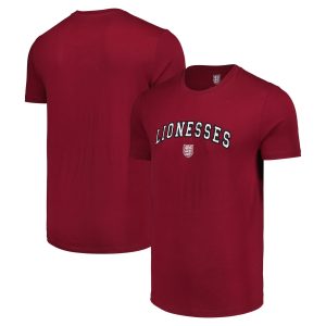 England Lionesses Collegiate Oversized Graphic T-Shirt - Burgundy - Unisex
