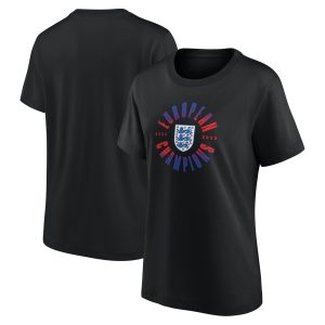 England Lionesses Roundel Winners T-Shirt - Black - Womens