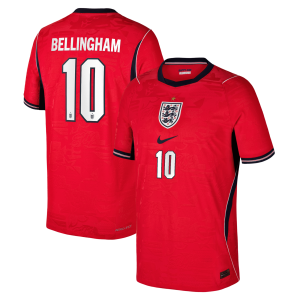 England Nike Away Aero-FIT Match Shirt 2026 - Kids with Bellingham 10 printing