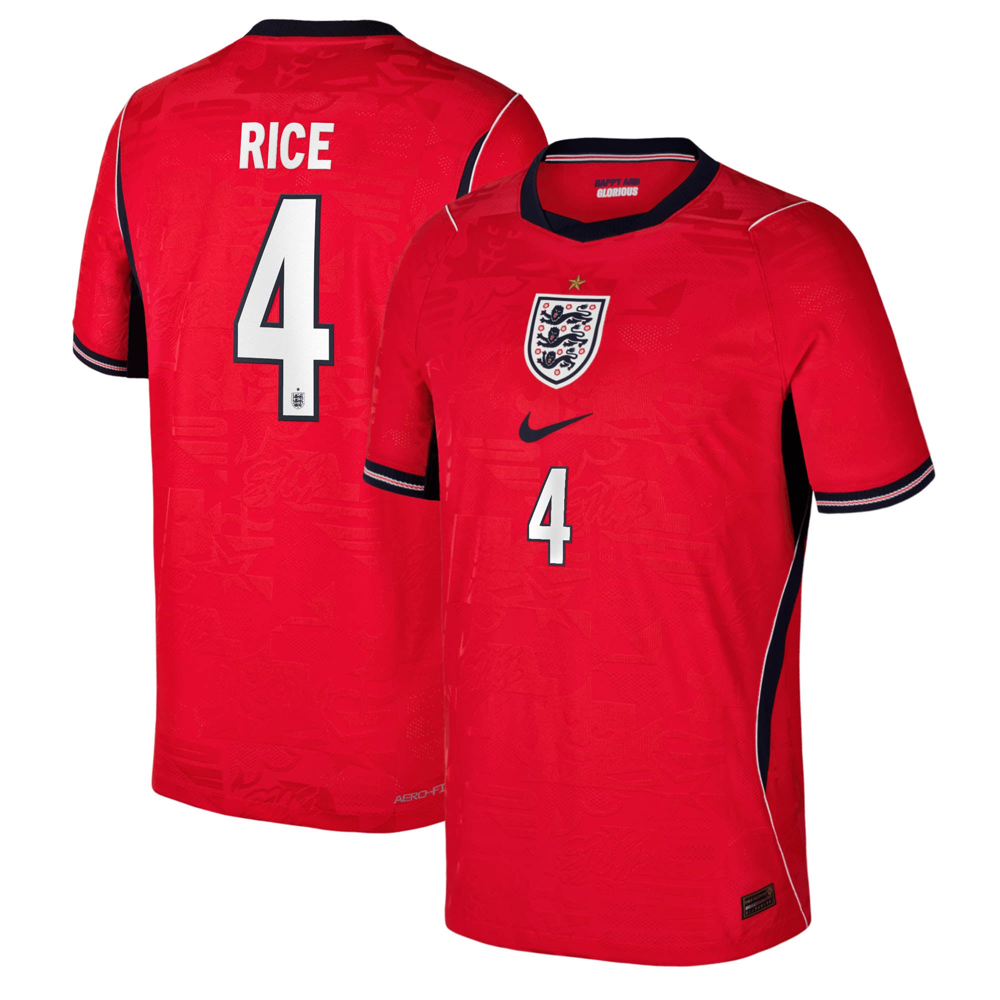 England Nike Away Aero-FIT Match Shirt 2026 - Kids with Rice 4 printing
