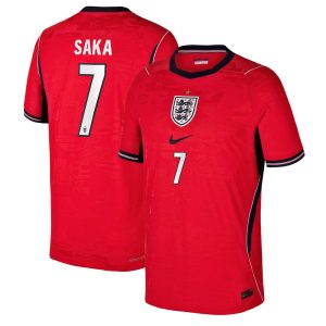 England Nike Away Aero-FIT Match Shirt 2026 - Kids with Saka 7 printing