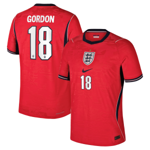 England Nike Away Aero-FIT Match Shirt 2026 with Gordon 18 printing