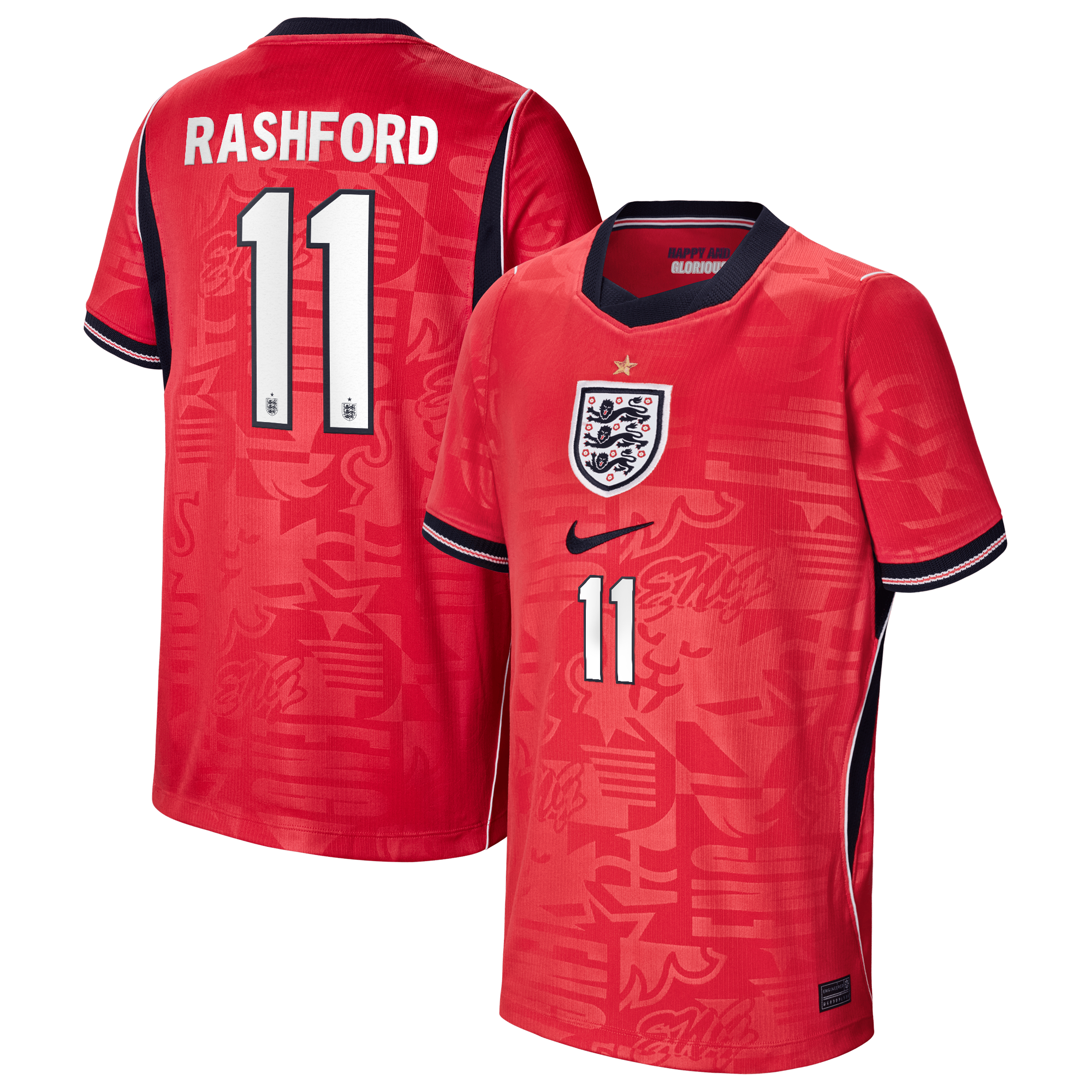 England Nike Away Stadium Shirt 2026 - Kids with Rashford 11 printing