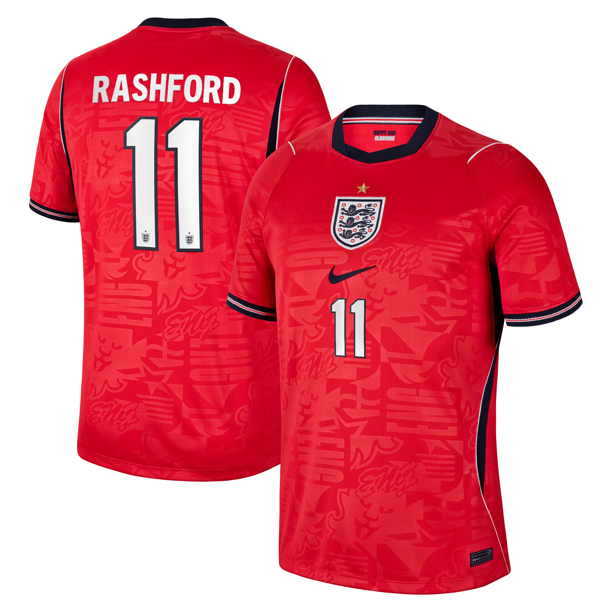 England Nike Away Stadium Shirt 2026 with Rashford 11 printing