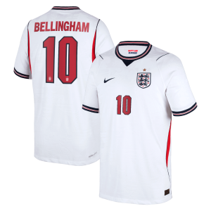 England Nike Home Aero-FIT Match Shirt 2026 - Kids with Bellingham 10 printing