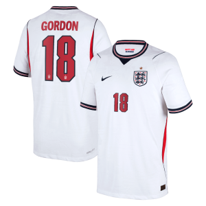 England Nike Home Aero-FIT Match Shirt 2026 - Kids with Gordon 18 printing