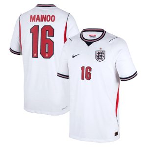 England Nike Home Aero-FIT Match Shirt 2026 - Kids with Mainoo 16 printing