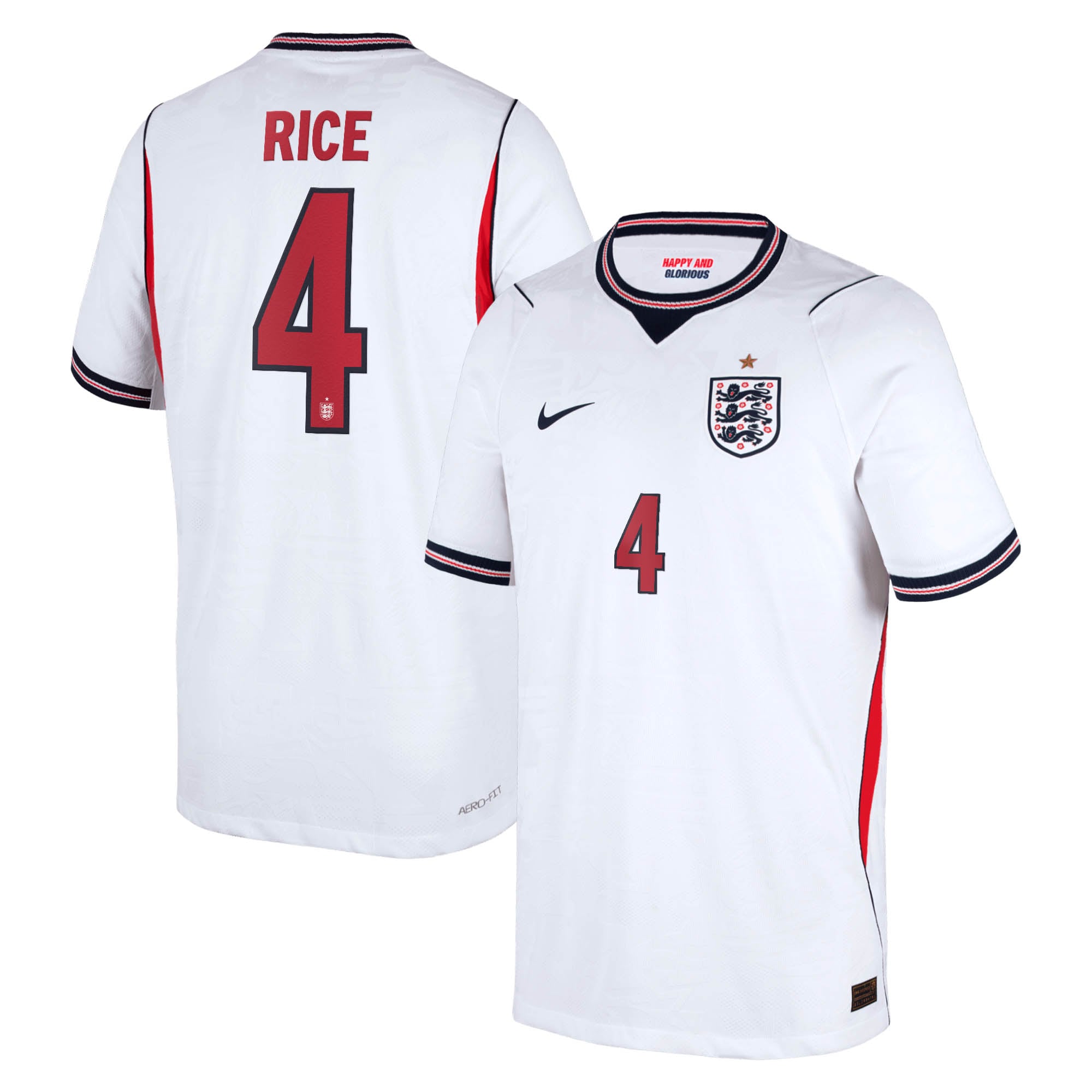 England Nike Home Aero-FIT Match Shirt 2026 - Kids with Rice 4 printing