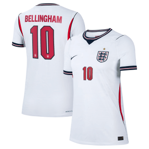 England Nike Home Aero-FIT Match Shirt 2026 - Womens with Bellingham 10 printing