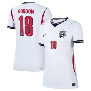 England Nike Home Aero-FIT Match Shirt 2026 - Womens with Gordon 18 printing