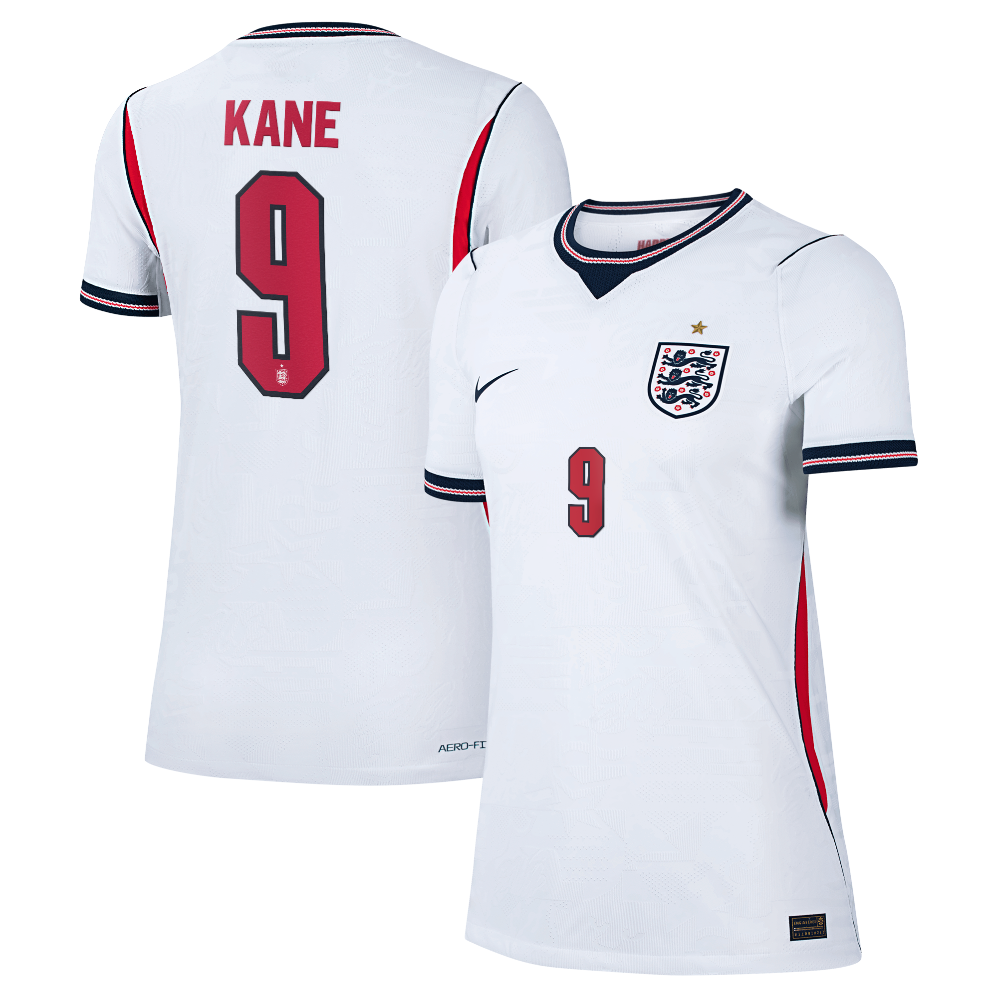England Nike Home Aero-FIT Match Shirt 2026 - Womens with Kane 9 printing