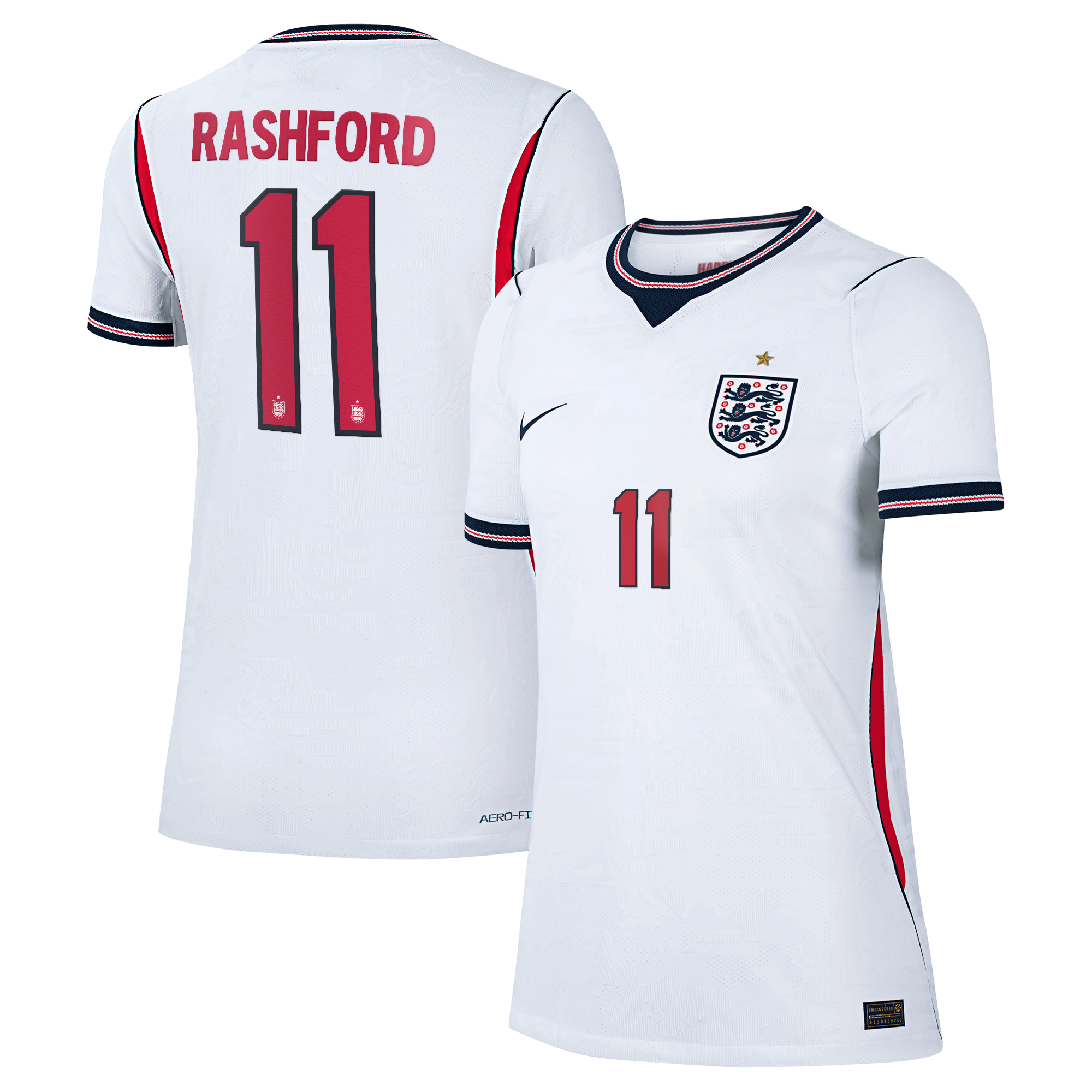 England Nike Home Aero-FIT Match Shirt 2026 - Womens with Rashford 11 printing