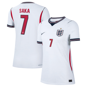 England Nike Home Aero-FIT Match Shirt 2026 - Womens with Saka 7 printing