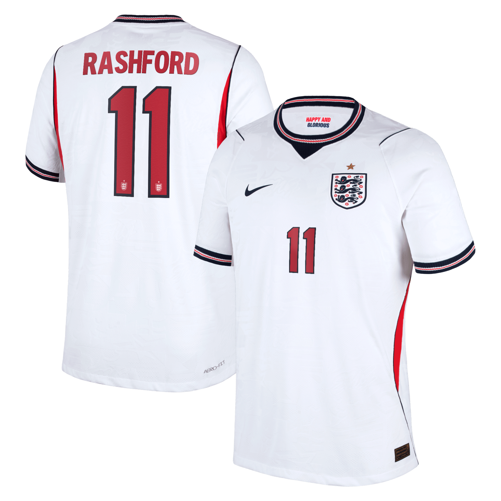 England Nike Home Aero-FIT Match Shirt 2026 with Rashford 11 printing