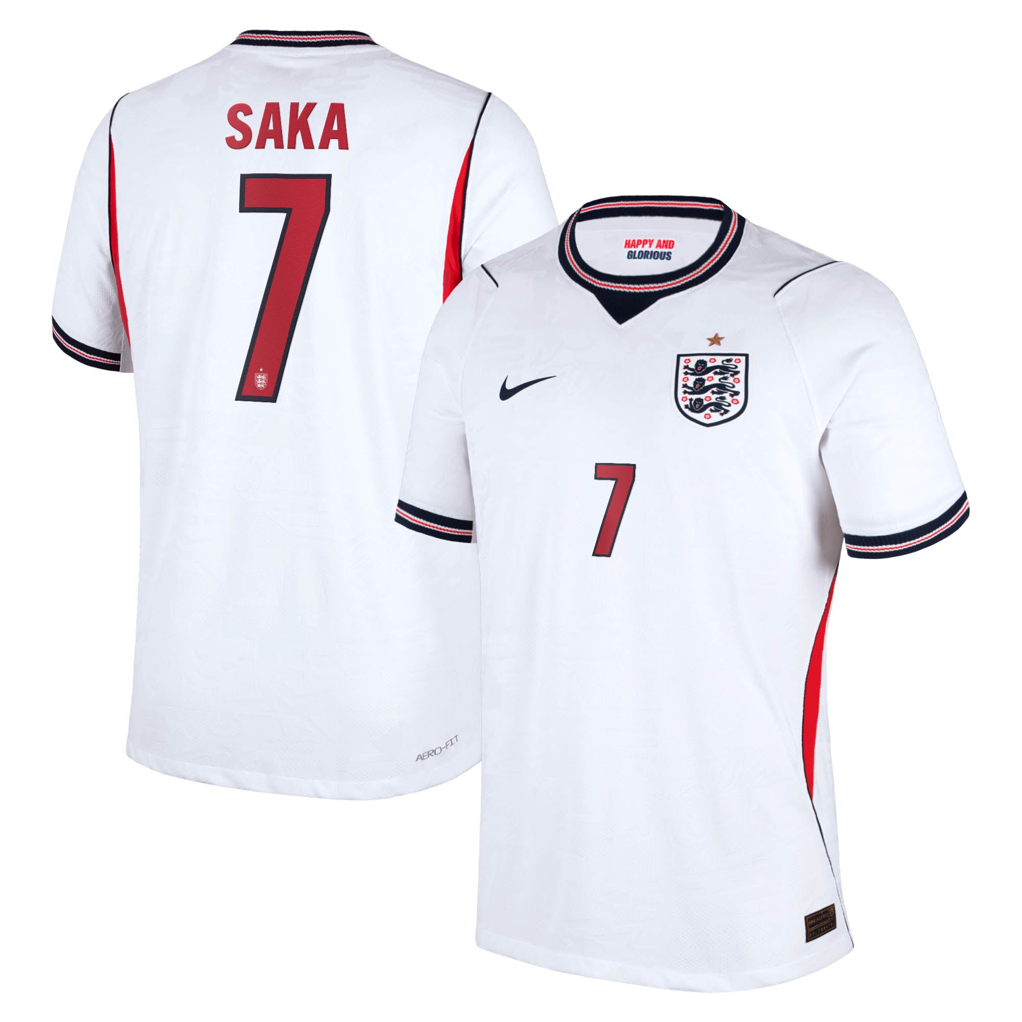 England Nike Home Aero-FIT Match Shirt 2026 with Saka 7 printing