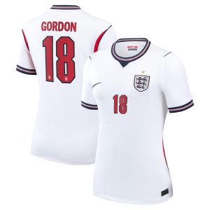 England Nike Home Stadium Shirt 2026 - Womens with Gordon 18 printing