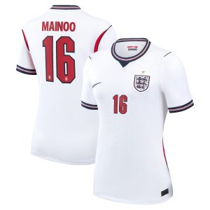 England Nike Home Stadium Shirt 2026 - Womens with Mainoo 16 printing