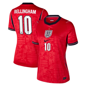 England Nike Stadium Away Shirt 2026 - Womens with Bellingham 10 printing