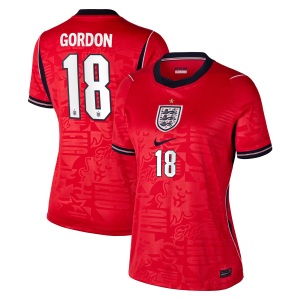 England Nike Stadium Away Shirt 2026 - Womens with Gordon 18 printing
