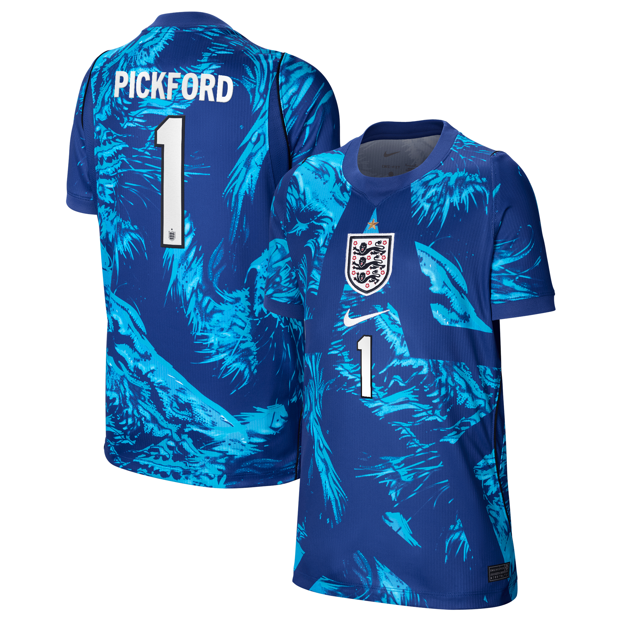 England Nike Stadium Goalkeeper Shirt 2026 - Kids with Pickford 1 printing