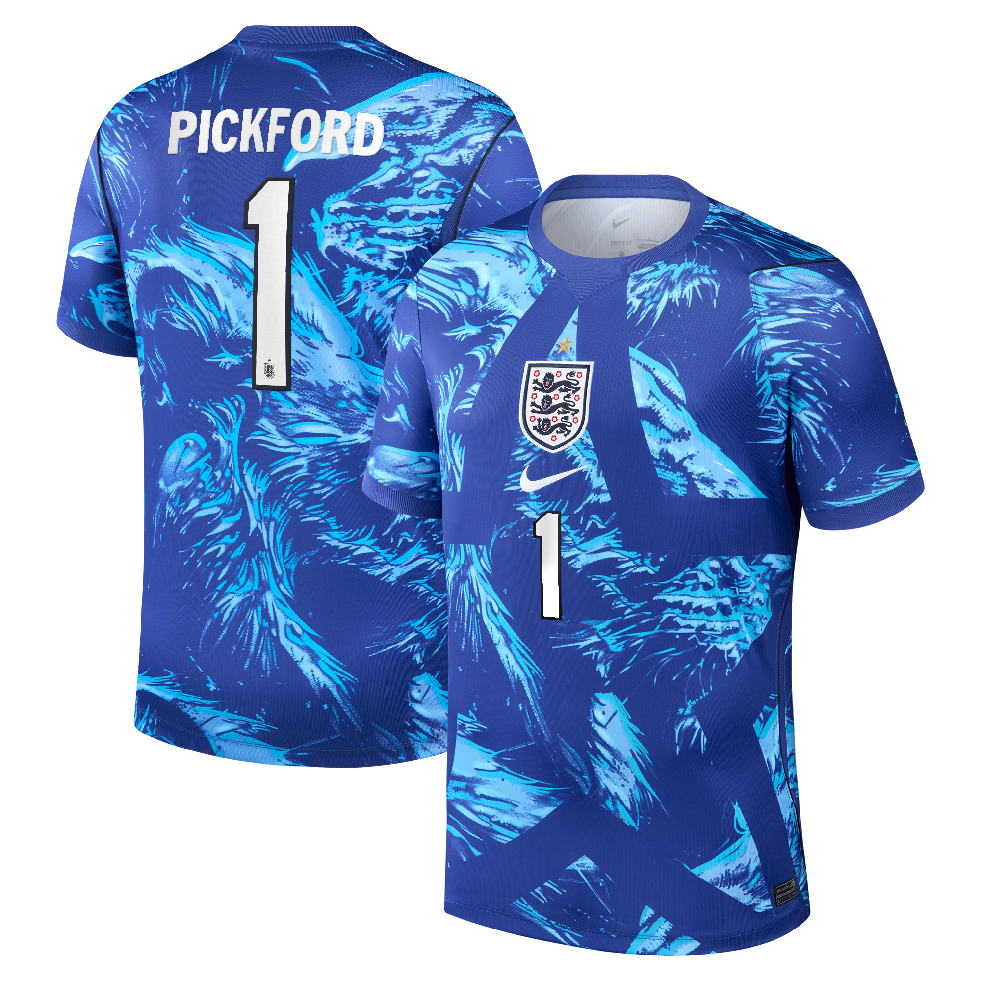 England Nike Stadium Goalkeeper Shirt 2026 with Pickford 1 printing