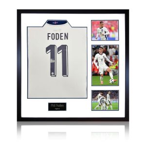 Phil Foden England 2024 Back Signed Shirt Elite Frame